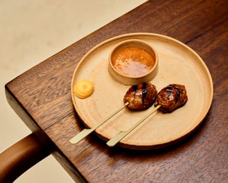 Tsukune (chicken meatball skewers – one of Mitsu’s ‘tasty little snacky’ offerings.