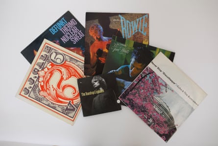 A fanned out collection of record covers