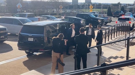 Elon Musk arrives at the Pentagon today.