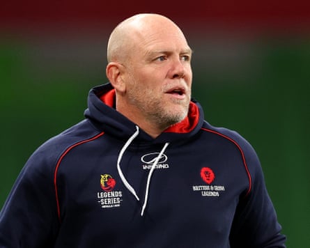 Mike Tindall during the warm-up for the Classic Wallabies v British & Irish Legends match on 24 July 2025