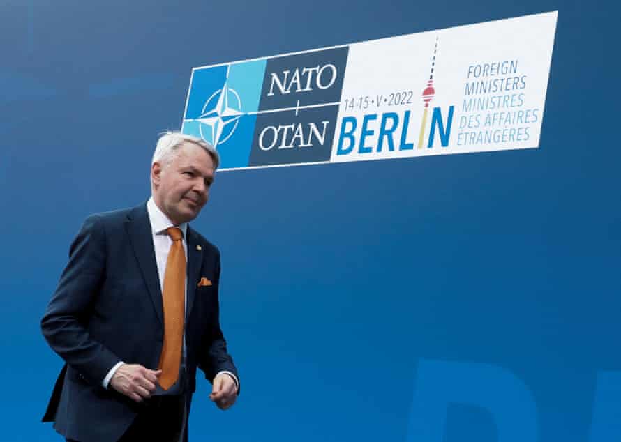 Finnish foreing minister Pekka Haavisto arrives for a two day NATO foreign ministers meeting in Berlin, Germany on 14 May, 2022.