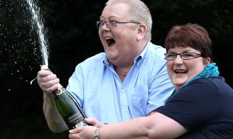 Colin Weir with his ex-wife, Chris, after winning the EuroMillions jackpot.
