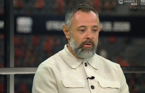 Andy reid in cream overshirt