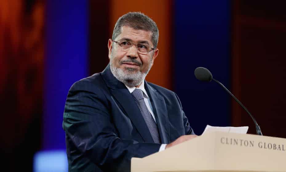 Mohamed Morsi speaking at the Clinton Global Initiative meeting in New York in 2012.