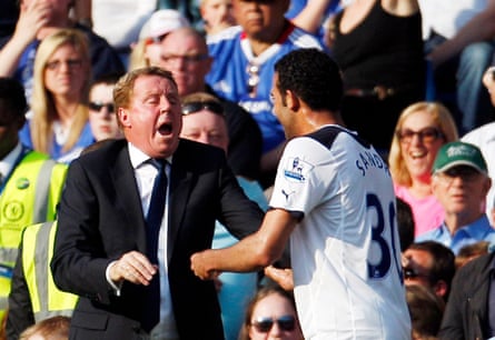 Harry Redknapp’s interrupts Sandro’s celebrations with some instructions.