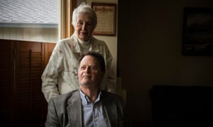 Edwin Hardeman with his wife, Mary, at their home in Windsor, California, on 5 April 2019. 