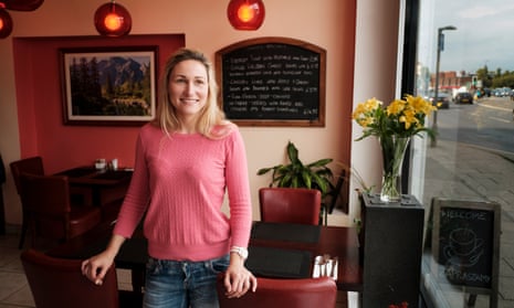Aneta Duchniak, owner of Wakefield’s first Polish cafe. Photograph: Christopher Thomond for the Guardian.
