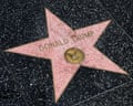 a star for Donald Trump star at the Hollywood Walk of Fame in Los Angeles.