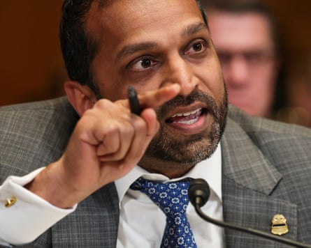 Kash Patel testifies during a Senate hearing in Washington DC on 12 May.