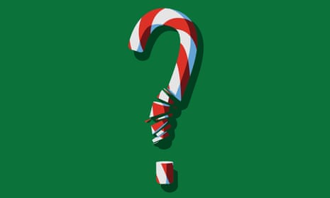 christmas quiz illustration of a broken candy cane