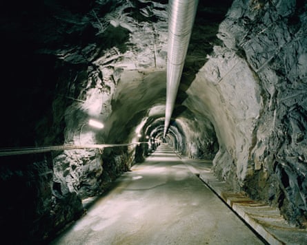 Man-made tunnels run deep into the core of the mountains linking the bunkers