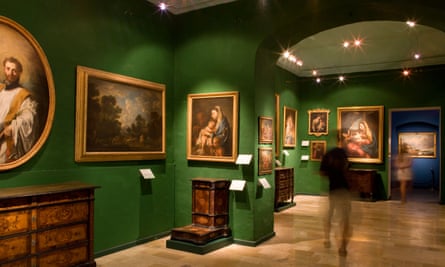 tourism guide malta Interior of a gallery at the National Community Art Museum (Muza), Valletta, Malta.