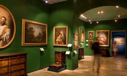 Interior of a gallery at the National Community Art Museum (Muza), Valletta, Malta.