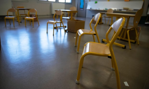 An empty classroom at Angela Davis school in Montreuil near Parisepa