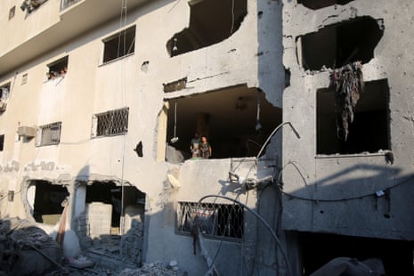 The aftermath of an airstrike in Gaza City on 23 July.