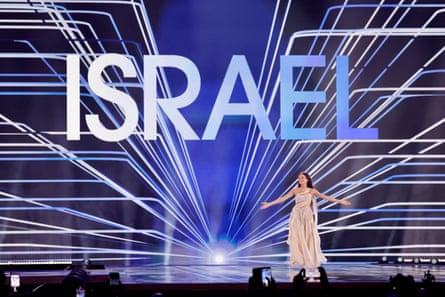 Eden Golan rehearsing in Malmö druing last year’s contest.