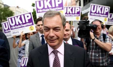 Nigel Farage campaigning in Clacton.