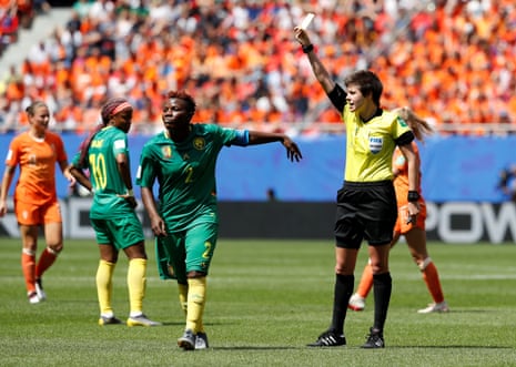 Casey Reibelt refereed in the 2019 Women’s World Cup.