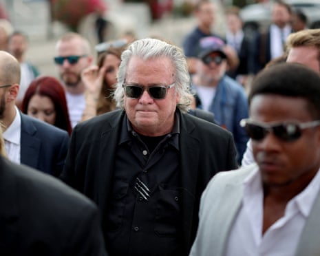 Far-right commentator and former Trump adviser Steve Bannon arrives.