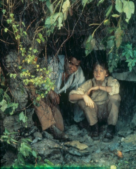 Samm-art Williams, left, and Patrick Day in the 1980s TV adaptation of the Adventures of Huckleberry Finn.
