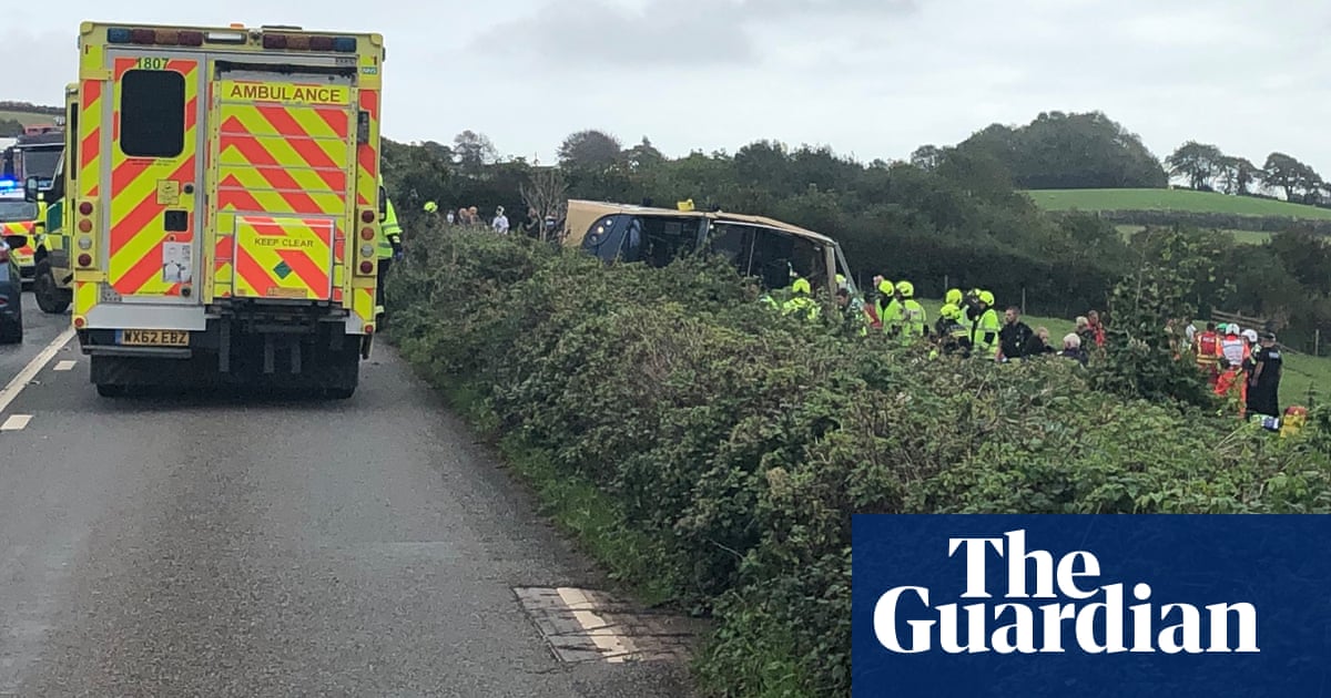 Multiple passengers injured in Devon bus crash