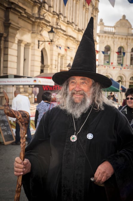 The Wizard of New Zealand helps to open a festival in Oamaru, Otago.