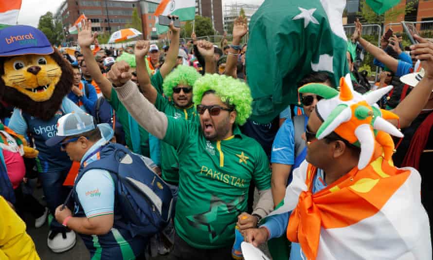Pakistan and India fans at Old Trafford during the 2019 World Cup