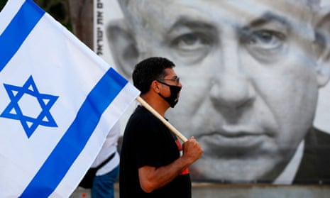 A protest in Tel Aviv’s Rabin Square on 6 June in opposition to Israel’s plan to annex parts of the occupied West Bank.