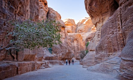 The Siq that leads to Petra, Jordan.
