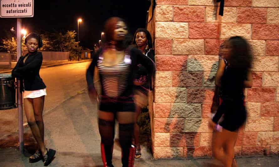 Nigerian women working as prostitutes in Turin, Italy.