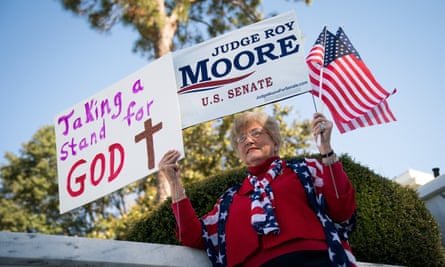 Patricia Riley Jones attends a ‘Women For Moore’ rally in Montgomery on Friday.