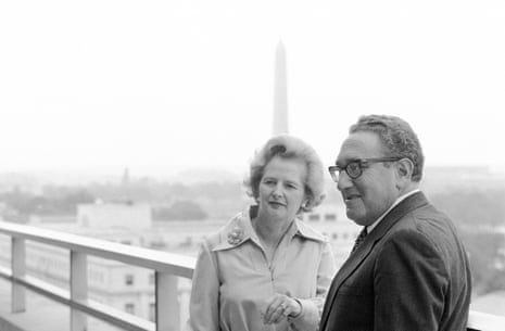 Margaret Thatcher, then the Conservative leader, with Kissinger in Washington in September 1975.