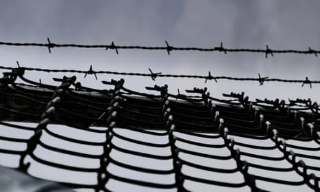 High security fence and sky