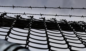 Barbed wire fencing at a prison