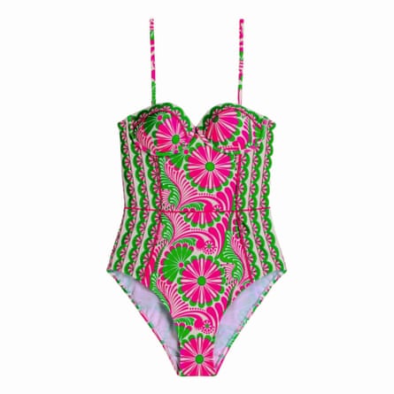 Pink and green swimsuit