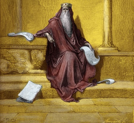 King Solomon as seen in a 19th century engraving by Gustave Dore.
