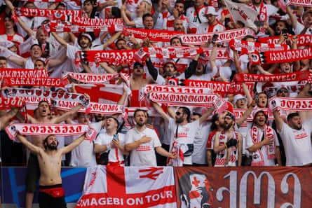 Georgia fans cheer their team during the European Championship group F match between Turkey and Georgia in Dortmund in June.