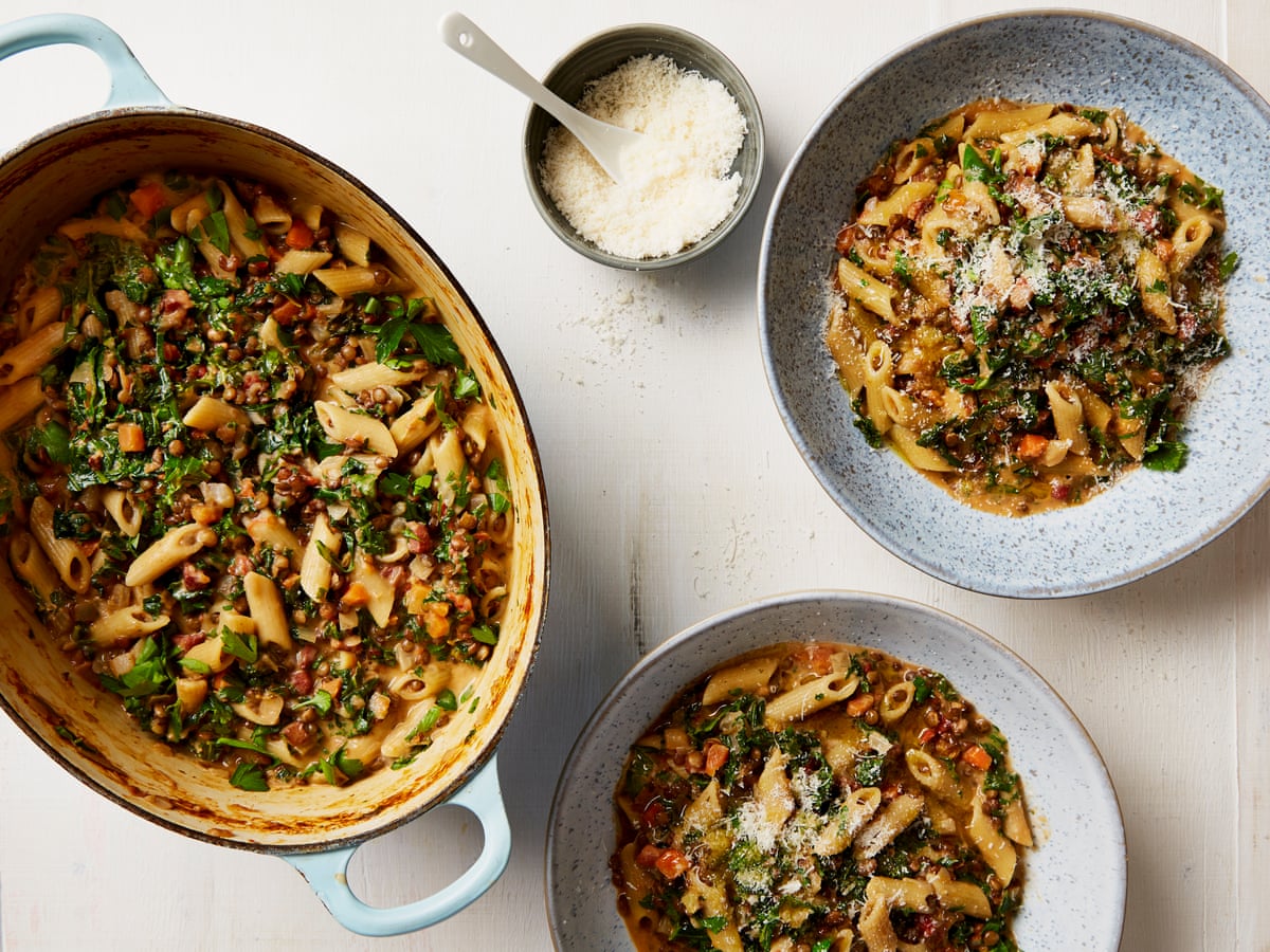 lentil tomato and kale sauce pasta
