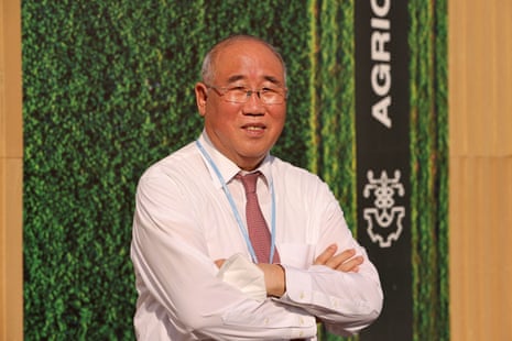China’s chief climate negotiator Xie Zhenhua poses for a picture at the COP27 climate summit.