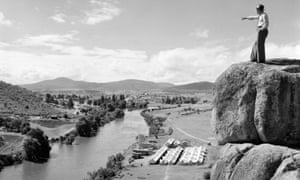 A camp by the Snowy River during the construction of the scheme in 1950