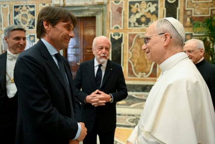 Antonio Conte with the pope