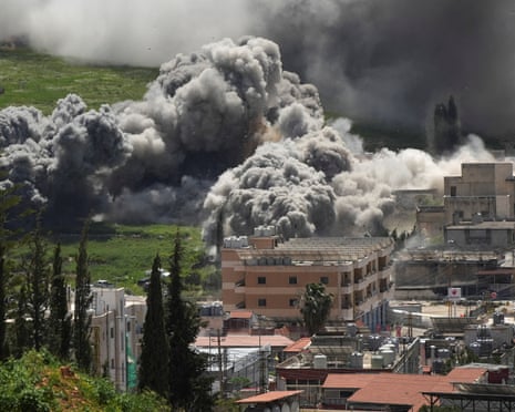 Smoke rises following an Israeli strike in Nabatieh, Lebanon
