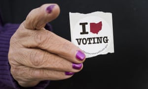 A voter in Ohio. Trump won the election by just 80,000 votes spread across three swing states.
