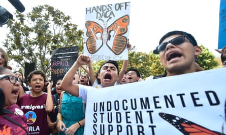 A protest against the plan to end Daca in Los Angeles, California .