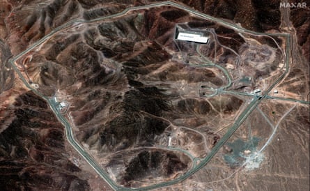 This handout satellite image provided by Maxar Technologies shows the Fordow fuel enrichment plant in central Iran, on 14 June.