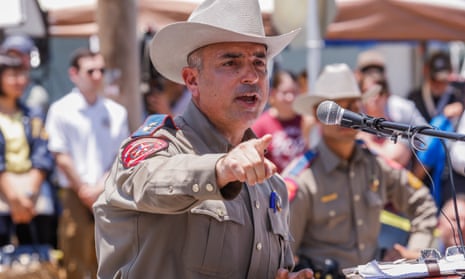 Victor Escalon of the Texas Department of Public Safety addresses the media on Thursday.