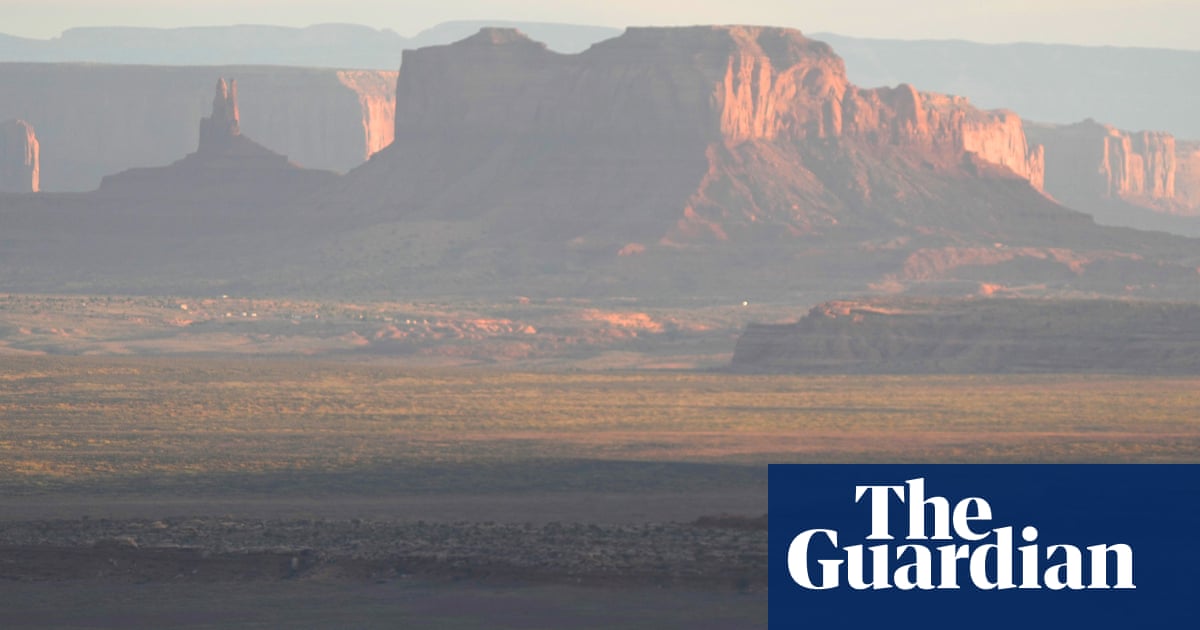 Artist’s impression of Trump pointing at 3 million acres of sacred landscape and asking, "But have we tried drilling all of it?"