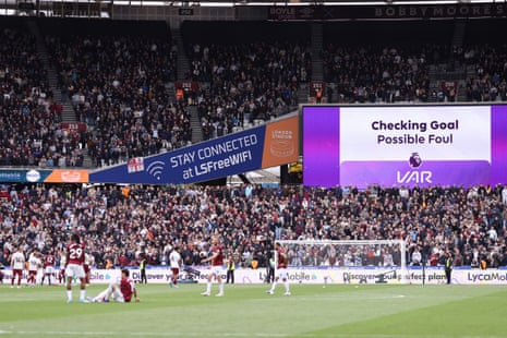 The Premier League is opting out of VAR's upgrade — Players wait for the VAR check that ruled out Callum Wilson’s late goal for West Ham against Arsenal on Sunday