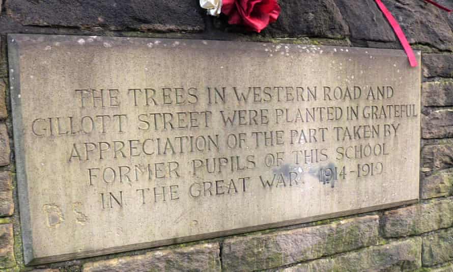 The war memorial on Westways school wall, Sheffield.