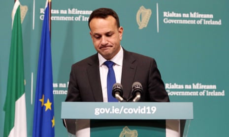 Taoiseach Leo Varadkar at the Government Buildings for a coronavirus press briefing